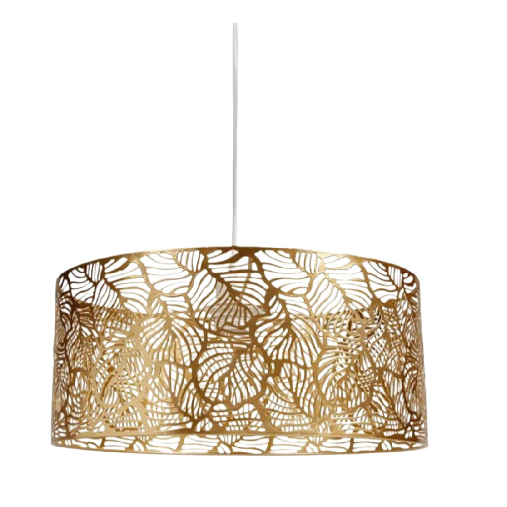 Suspension en métal doré avec design découpé floral