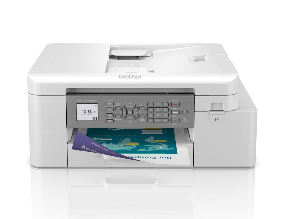 Brother MFC-J4340DW - Multifonction 4-en-1 - Jet d’Encre Couleur Professionnelle - Recto/Verso - WiFi Direct - Vitesse de 20 Pages par Minutes - Eligi