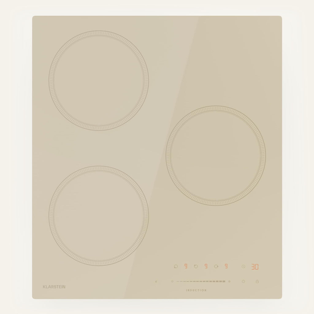 Klarstein Victoria Plaque À Induction Encastrable - 3 Zones, 6600 W Avec Boosters, Commande Tactile À Curseur, Minuterie & Verrouillage Parental, Vitr