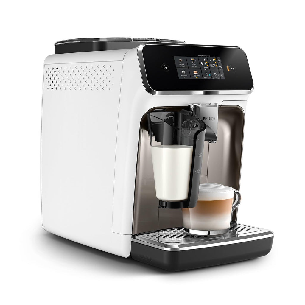 Philips Machine à Expresso Automatique Série 2300-4 Boissons, Écran tactile couleur moderne, Système de lait LatteGo, SilentBrew, Broyeur en Céramique