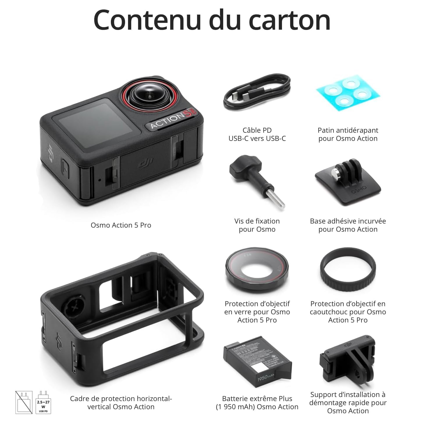 DJI Bundle Standard Osmo Action 5 Pro, Caméra Étanche avec Capteur 1/1,3", Vidéo 4K/120 IPS, Suivi de Sujet, Stabilisation, Double Écran Tactile OLED, Caméra d’Action 4K Idéale pour Sports, Vlog
