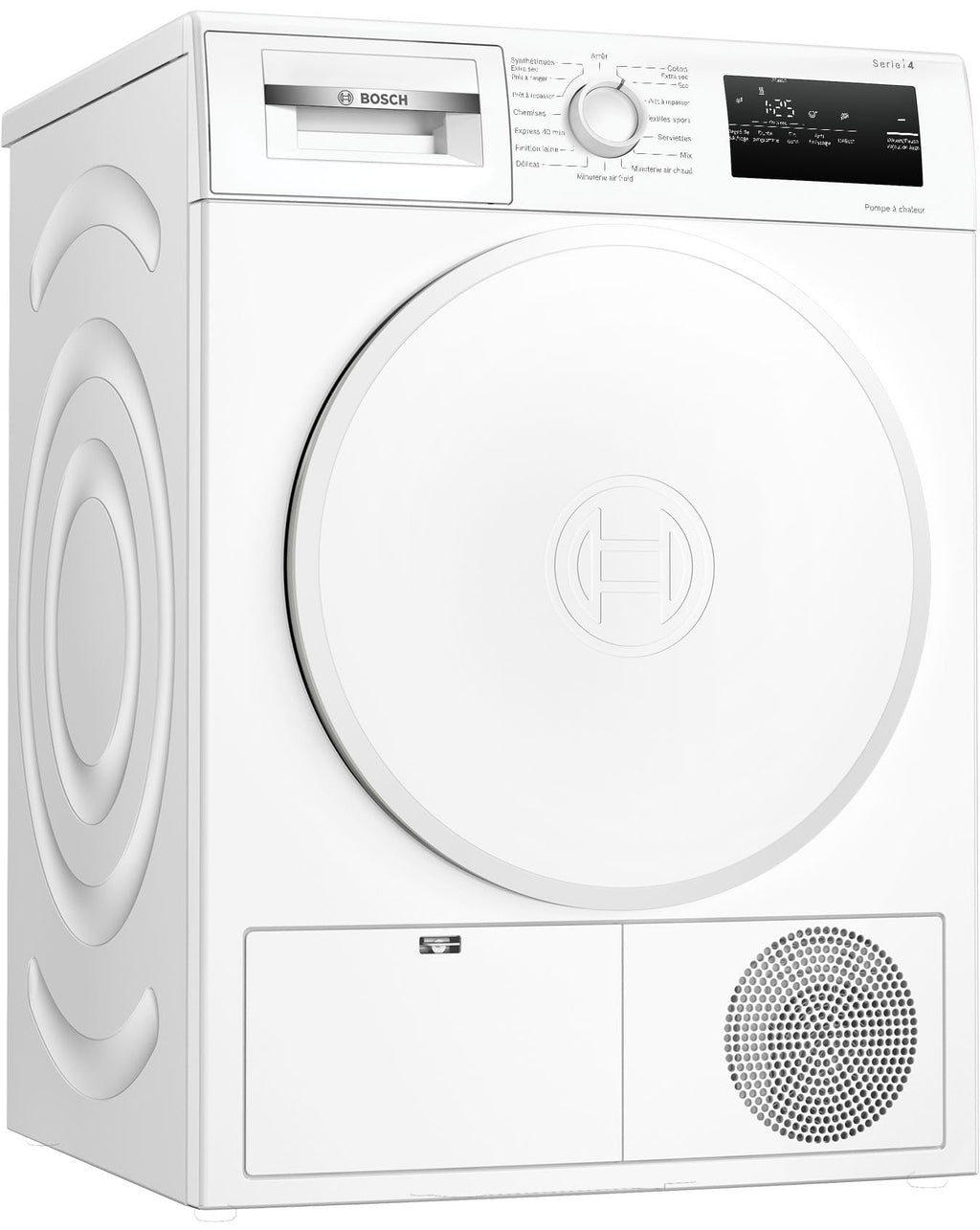 Bosch WTH8300DFR, Série 4, Sèche linge, Pompe à chaleur, 8 kg, Blanc