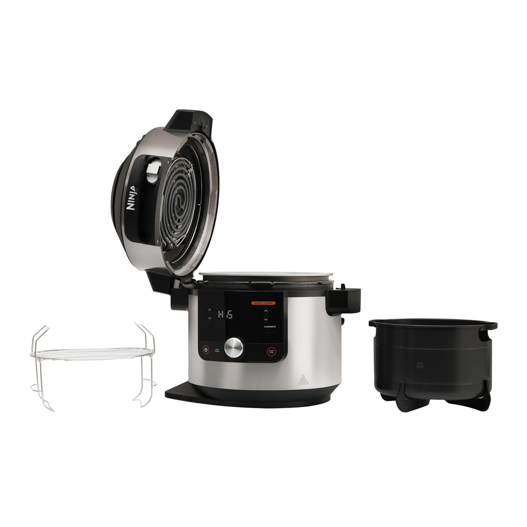 Ninja Multicuiseur Foodi MAX Air Fryer, SmartLid, 12 fonctions de cuisson, 7.5L, Autocuiseur 12 en 1, Cuisson sous pression, Friture à l'air, Cuisson lente et plus, Acier inoxydable, OL650EU