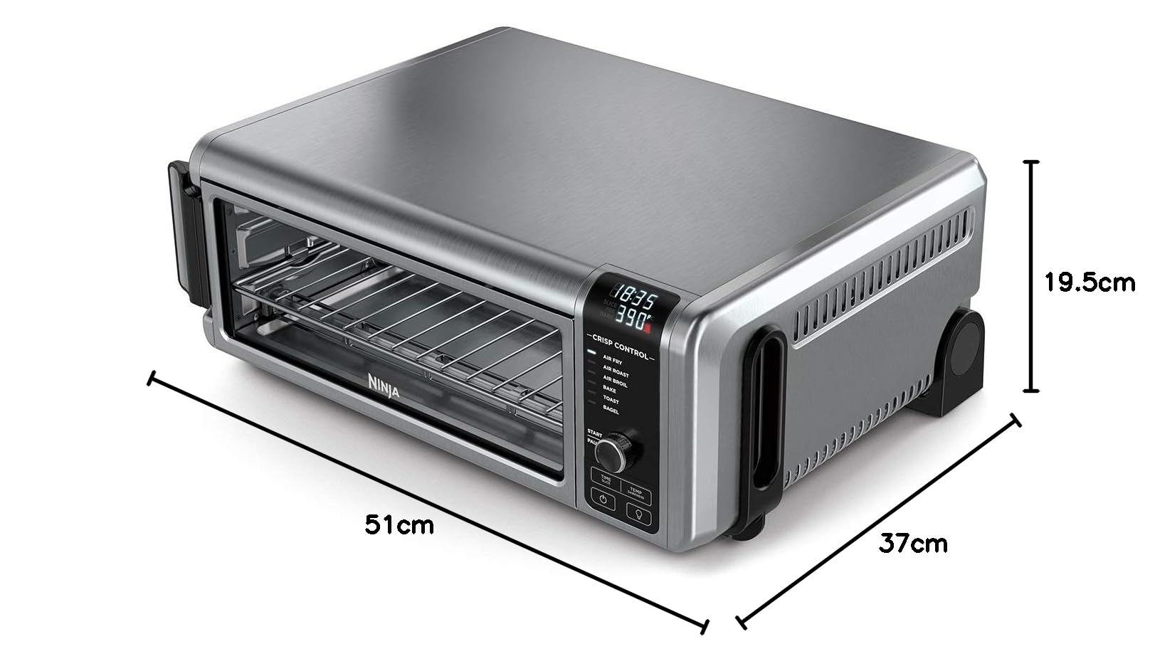Ninja Foodi Four Multifonctions 8-en-1, Mini four portable, surfaces de travail, four multifonctions avec 8 fonctions de cuisson ; Air Fry, Rôtir, Griller, Cuire et plus encore. Argent/Noir SP101EU