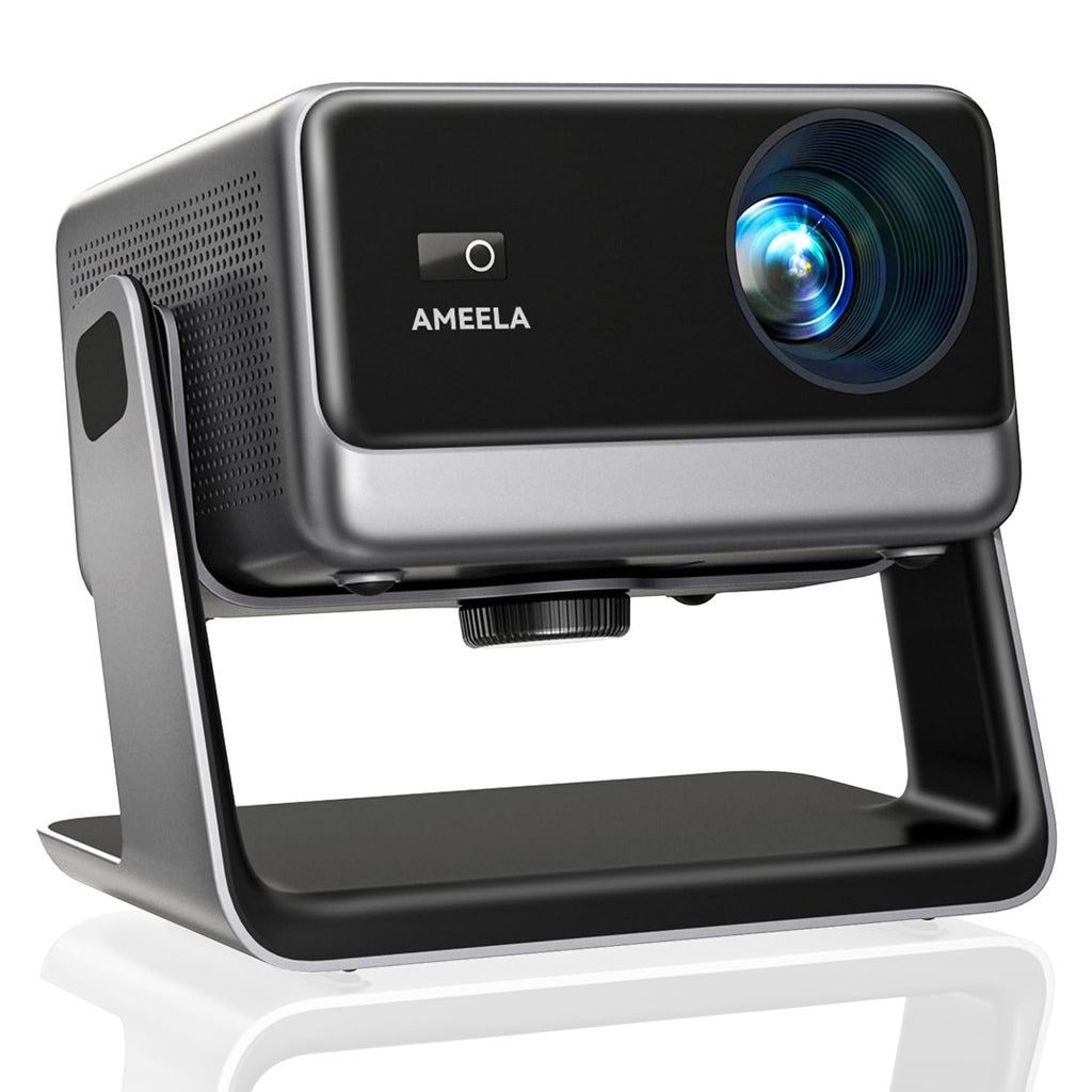 Vidéoprojecteur 30000 Lumens Projecteur Video Auto Focus/Keystone WiFi Bluetooth AMEELA Portable Videoprojecteur 4K Dolby Audio FHD 1080P HDMI/USB intégré Compatible avec Netflix, Youtube/Prime Video