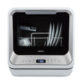 MEDION Mini lave-vaisselle DWT20 (lave-vaisselle de table, lave-vaisselle, 2 couverts, fonctionne avec/sans raccordement à l'eau, 6 programmes de nettoyage, biberons, départ différé, pose libre) argen