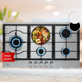 Klarstein Tables de Cuisson à Gaz, Plaque de Cuisson , Encastrable à 5 Feux de 11100W, Cuisiniere Gaz, Gaziniere avec Brûleurs en Acier Inoxydable, Cuisinières GPL