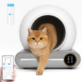 Litiere Chat Autonettoyante Bac à Litter Automatic 65L Bac à Litière pour Chat Automatique, Contrôle par Application, Anti-fuites/Pincement/pour Plusi