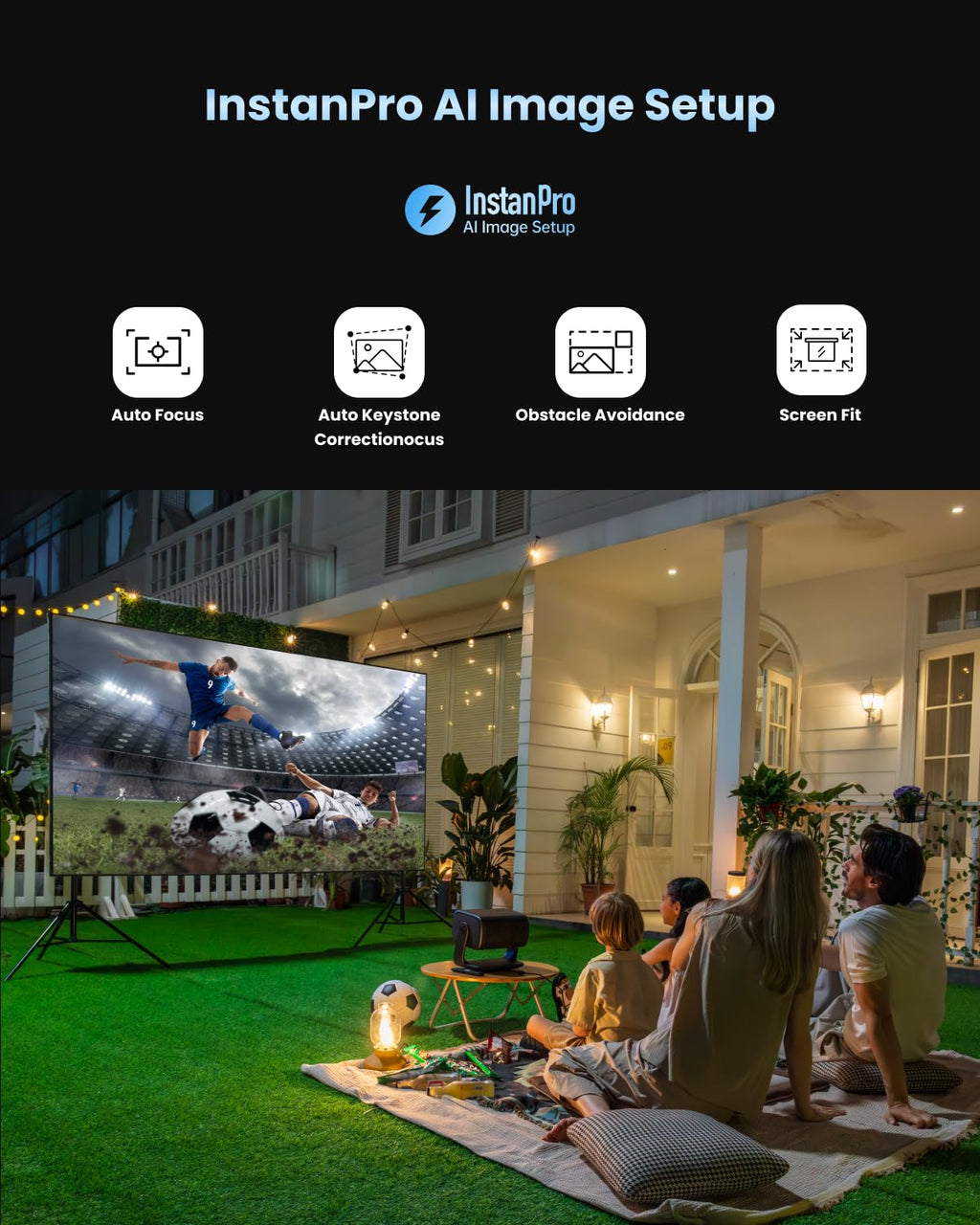 Dangbei MP1 Max, Vidéoprojecteur 4K, 3100 Lumens ISO,110% BT.2020, HDR10+, 3D, Dolby Audio, 300" Grand écran, Rotation à 135°, 2 x 12W Haut-Parleurs