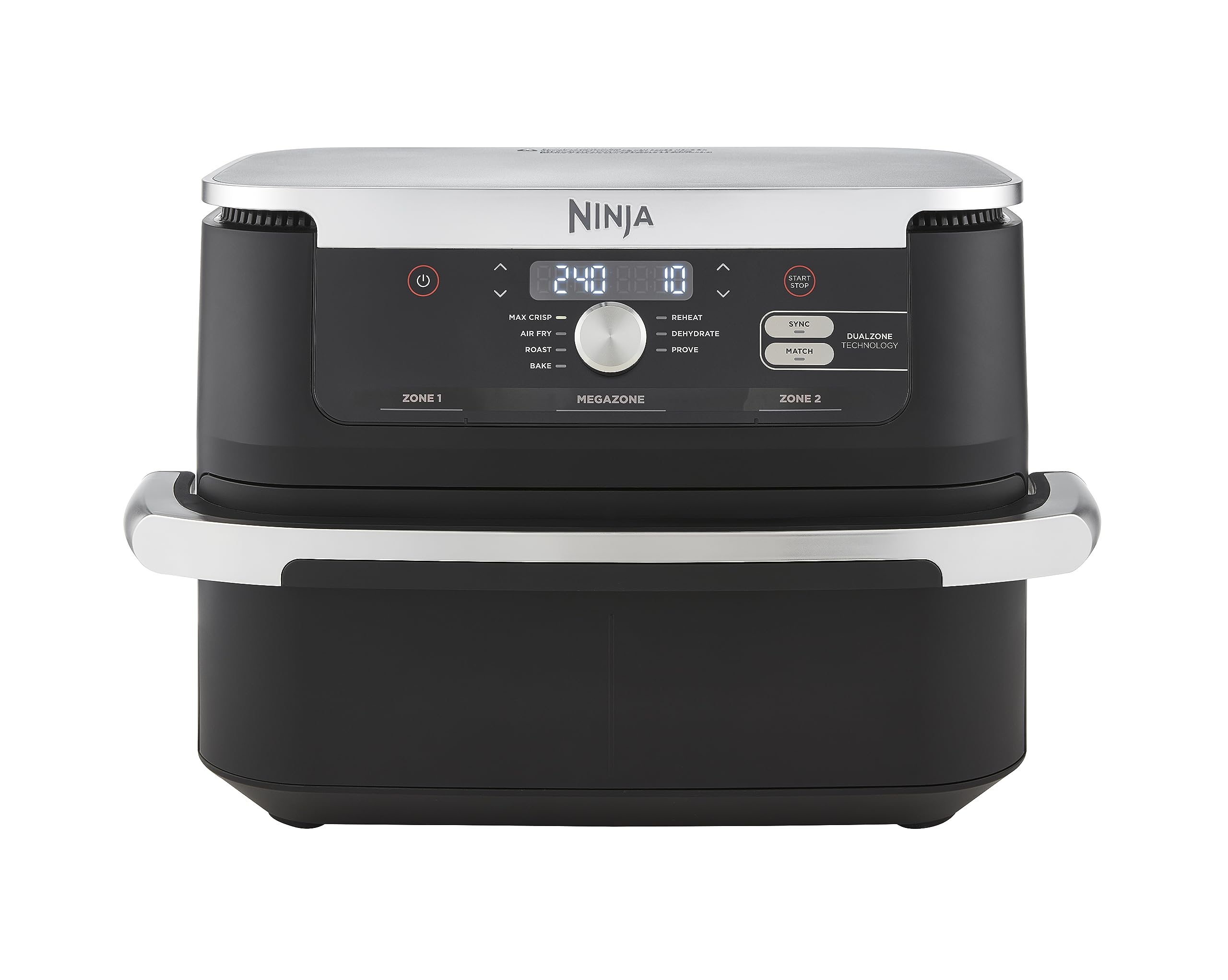 NINJA Foodi FlexDrawer Air Fryer 2 Compartiments Avec Séparateur Amovible, Grande Capacité 10.4L, Air Fryer 7-en-1, Max 240°C, Pièces Antiadhésives Amovibles Lavables Au Lave-Vaisselle, Noir