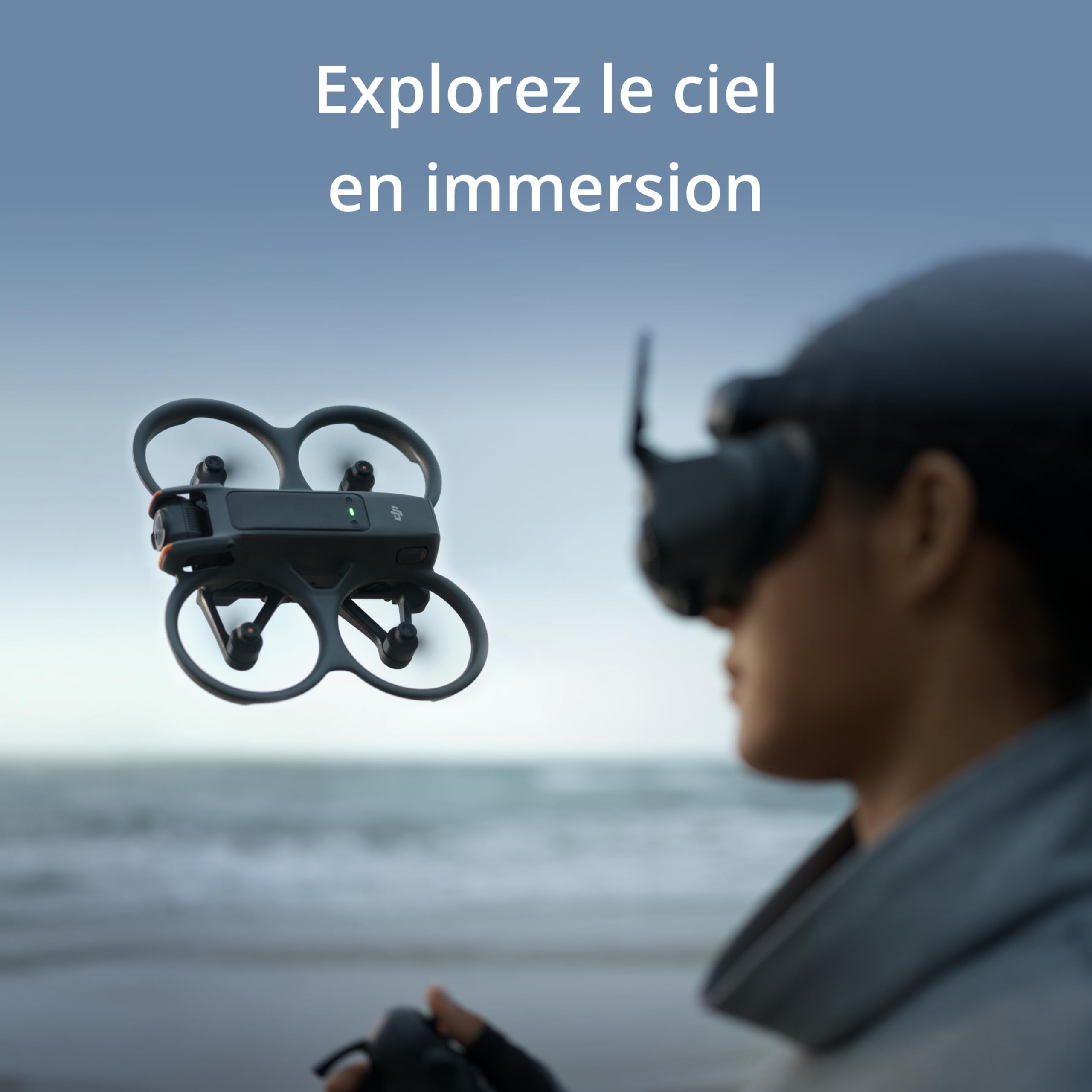 DJI Bundle Fly More Avata 2 (Trois Batteries), Drone FPV avec Caméra 4K, Acrobaties en Une Touche, Protection d’hélice intégrée, Drone Caméra avec Goggles 3 et RC Motion 3