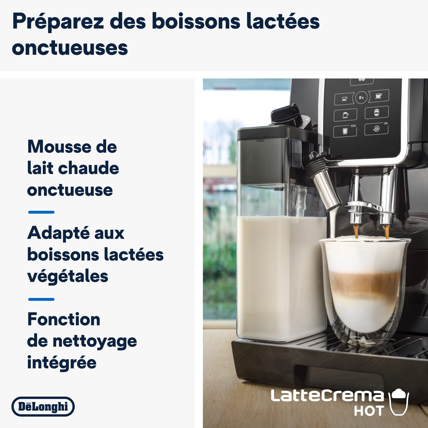 De'Longhi Dinamica Machine a Café Grain ECAM350.50.B, Machine Expresso et Cappuccino, Ecran Tactile, 1.8L, Noir