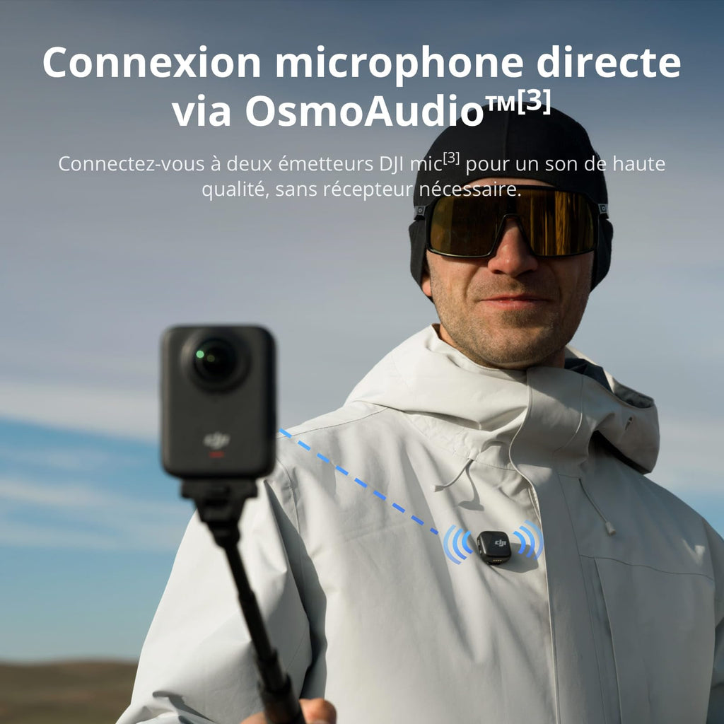 DJI Bundle Aventure Osmo 360, caméra 360 avec imagerie 360° de 1 Pouce, autonomie de Batterie prolongée avec 3 Batteries, vidéo 360° en 8K Native, caméra d’Action pour Sports, vlog