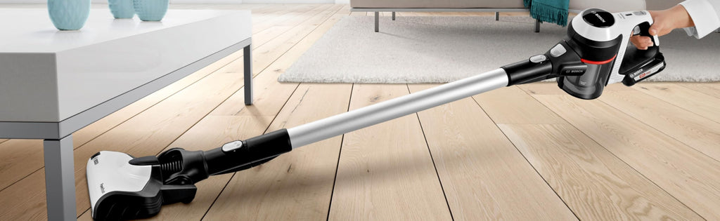 Bosch Electroménager Unlimited 6, BCS611AM, aspirateur Balai Rechargeable sans Fil, autonomie de 30 Min, performant sur différents Types de Sol, Accessoires Inclus, Blanc