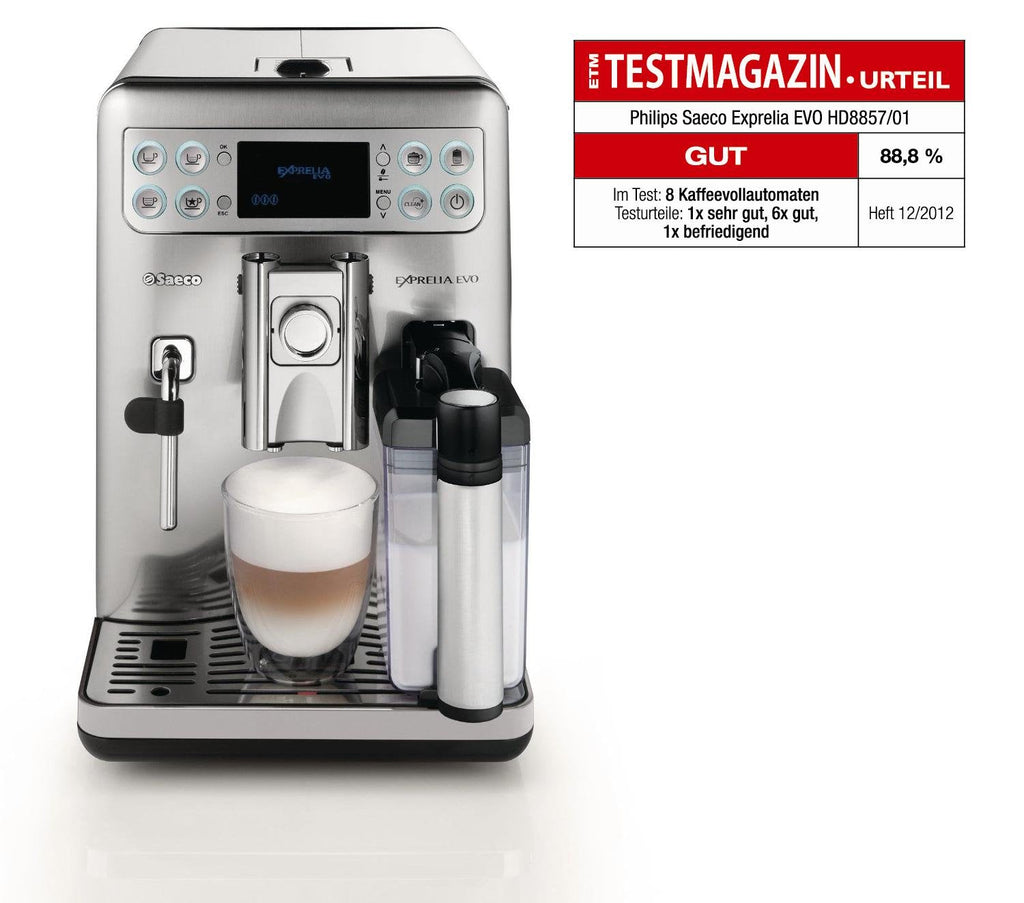 Philips Saeco HD8857/01 Machine à café Exprelia Evo en acier inoxydable