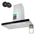 Ciarra Hotte Apisrante 90cm 650 m³/h - Class A+++ - 4 Vitesses - Fonction Boost - Hotte de Cuisine Silencieuse - Commande Tactile - Wi-Fi - LED Dimmable - Inox - CBCS9102