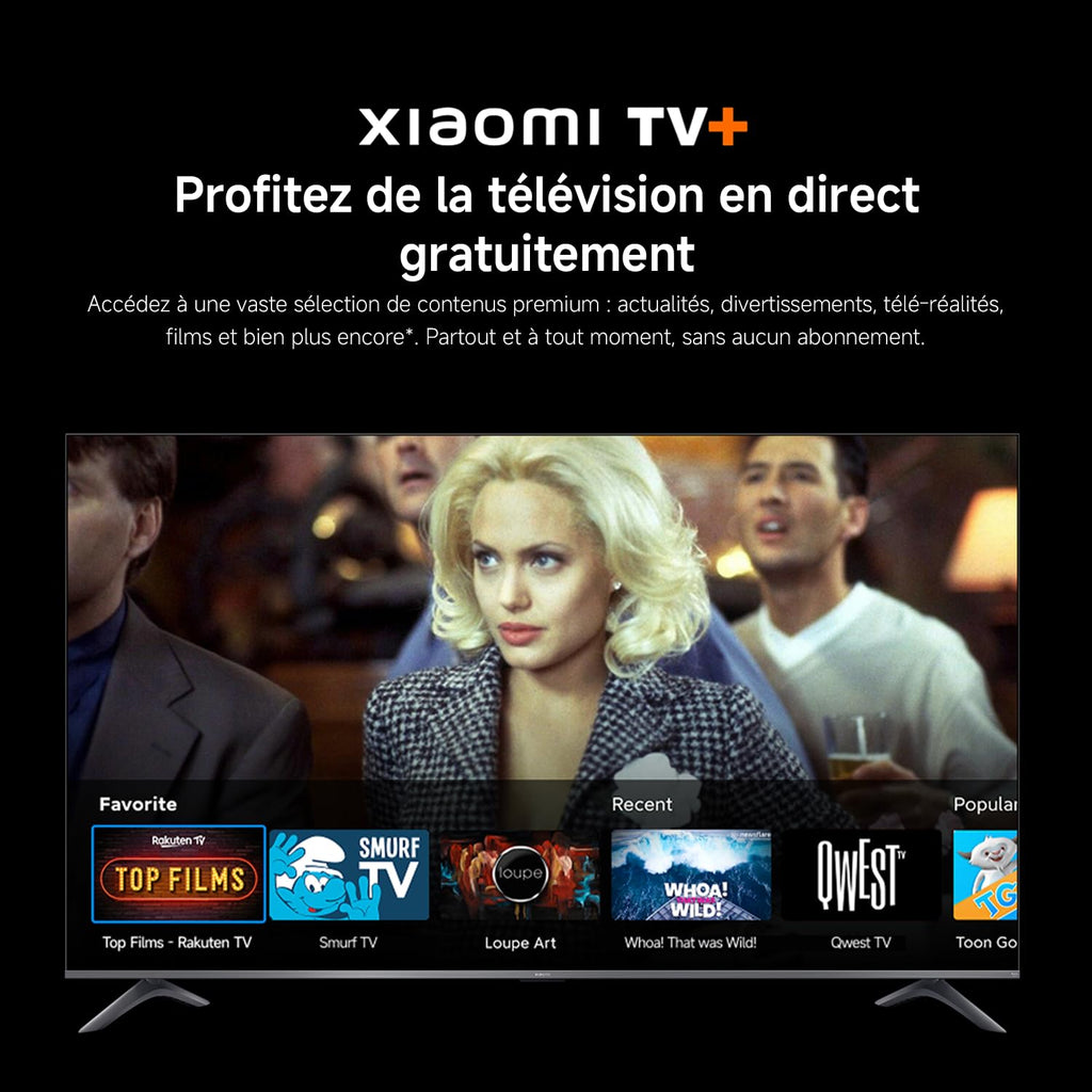 XIAOMI TV F Pro 65, 165 cm (65 Pouces), 4K UHD QLED, Smart TV, Fire TV, Contrôle Vocal Alexa, HDR10+, Mode Game Boost 120Hz, MEMC, 2Go+32Go, Compatible avec AirPlay