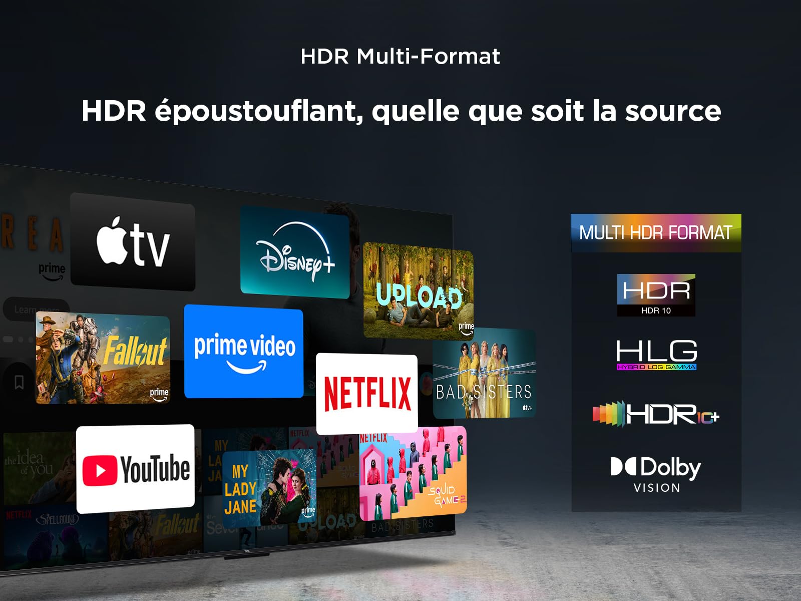 TCL 50T6C Fire TV 50 Pouces QLED 4K UHD Smart TV, HDR (Multi-Format), Dolby Atmos, Motion Clarity