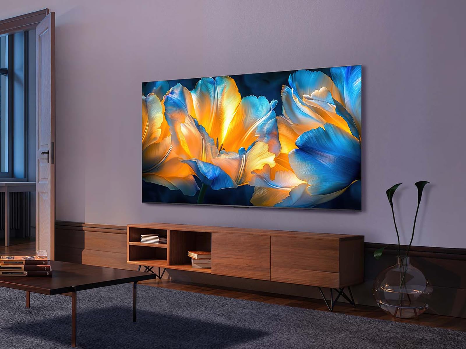 TCL 55Q6C QD-Mini LED TV, 4K HDR Premium 1000nits, Smart TV alimenté par Google (Dolby Vision IQ et Atmos, système Audio Onkyo 2.1, Motion Clarity Pro 144Hz, contrôle Vocal Mains Libres)
