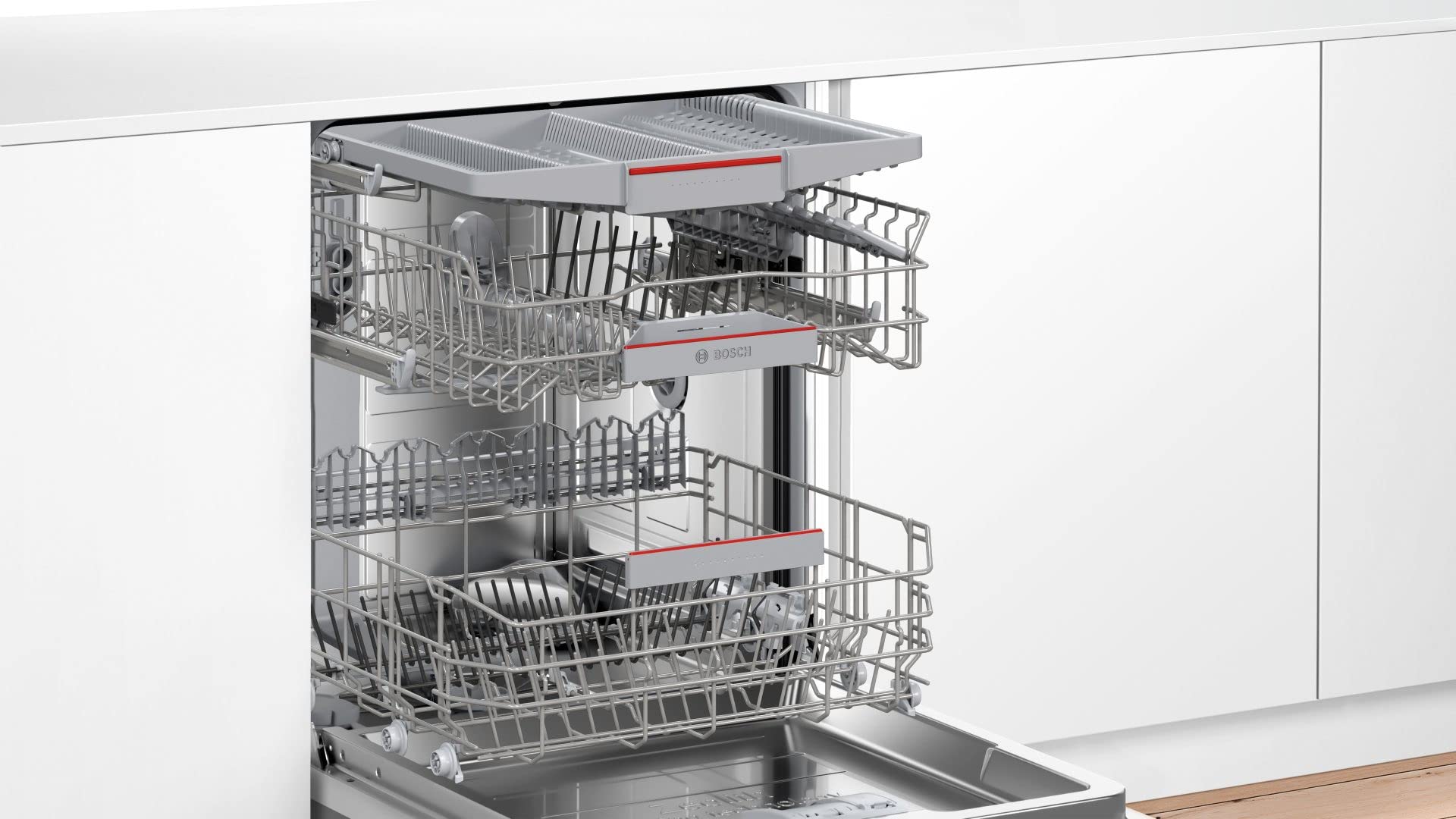 Bosch SMV6YCX02E Série 6, Lave-vaisselle encastrée dissimulée totale, PerfectDry, Home Connect, EfficientDry : ouverture automatique de la porte, 60 cm
