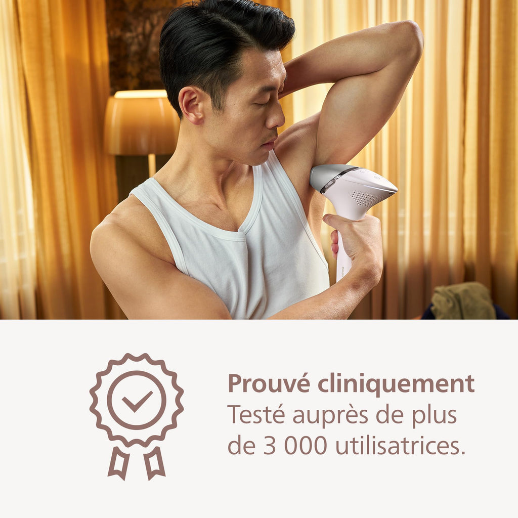 Philips Lumea série 8000 - épilateur à lumière pulsée, alternative à l'épilation laser, technologie SenseIQ, 3 embouts pour le corps, le visage et les zones de précision, BRI946/00