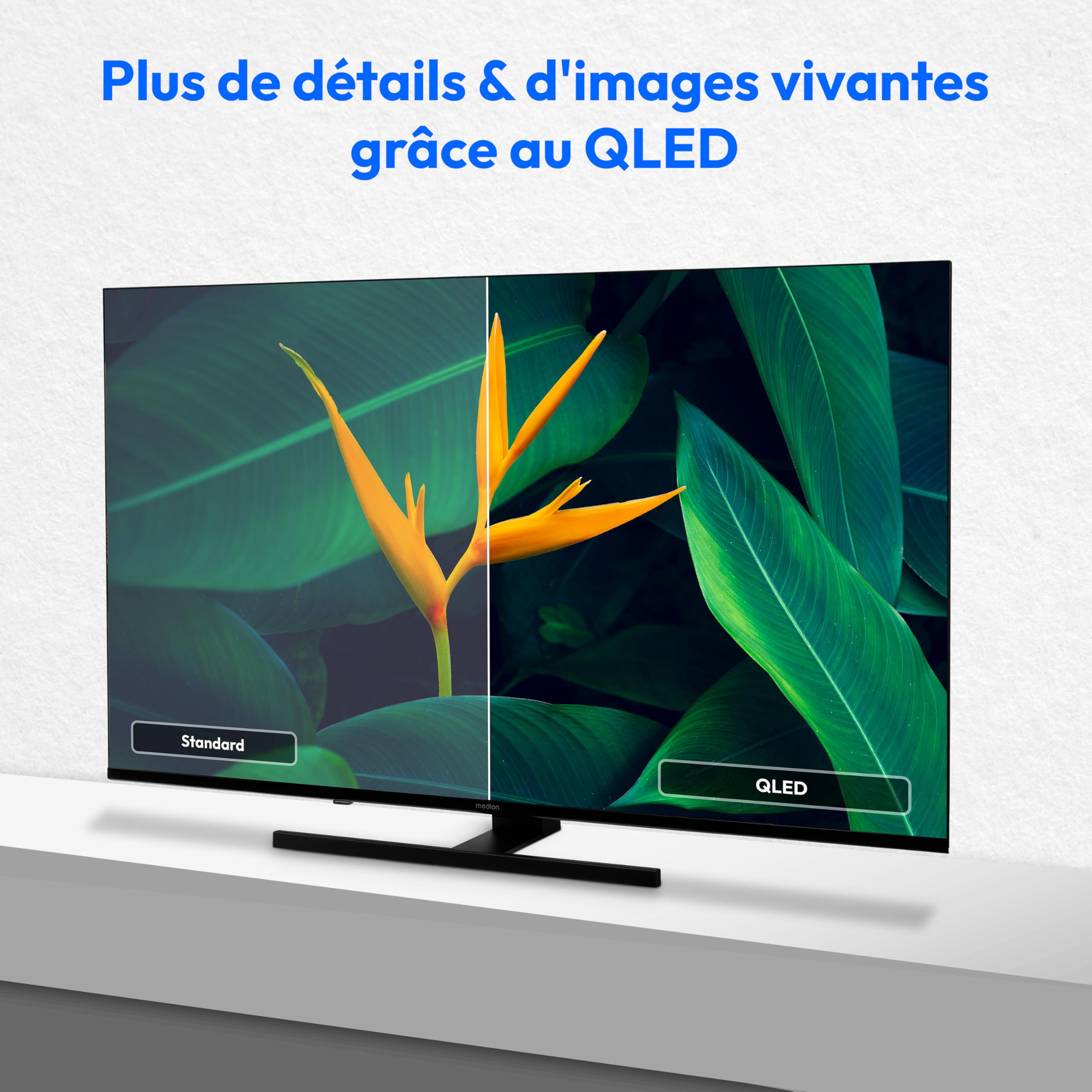 MEDION TV 43 Pouces 4K (108 cm) QLED Television (Smart TV 4K, Dolby Vision HDR, VIDAA Store, Netflix, Prime Video, Disney+, DAZN, Paramount+, DTS X, Dolby Atmos, PVR, Bluetooth, MD 843600)