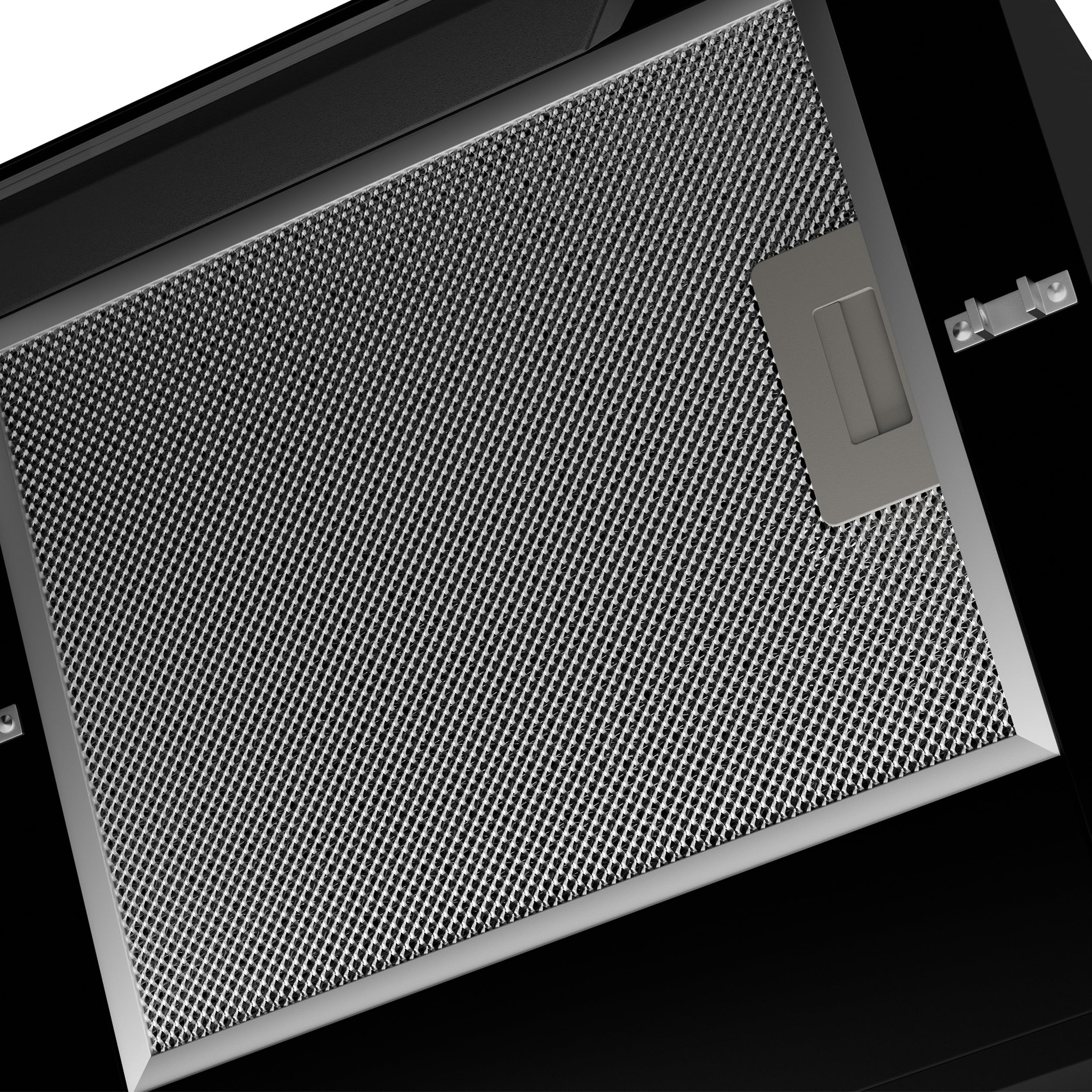 Ciarra CBCB6750C Classe A++ Hotte Murale Inclinée 60 cm 350 m³/h - 3 Vitesses - Mode Recyclage ou Evacuation - Filtre Charbon CBCF002 Inclus - Contrôle Tactile - Panneau en Verre Noir