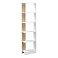 Étagère moderne en bois et blanc avec étagères ouvertes