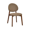 Chaise moderne en tissu marron avec pieds en bois naturel